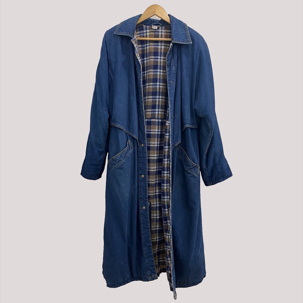 SO WARM! 90's Vintage Spiegel Denim Coat – Flannel Lined – Size M
